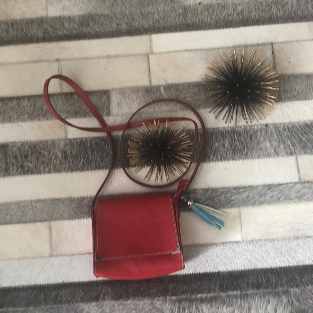 Red leather purse